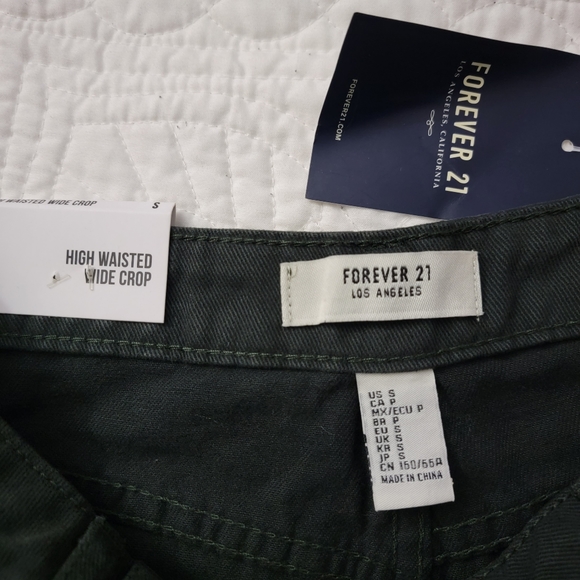Forever 21 Womens Hunter Green High Waisted Crop Jeans Size Small - Picture 9 of 17